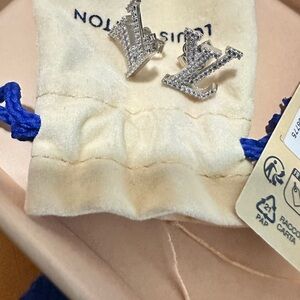 Brand new silver studded Louis Vuitton earrings